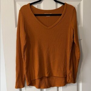American Eagle Outfitters Women's Rust Long Sleeve Top